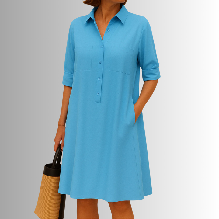 Rebekka | Women's Sophisticated Midi Shirtdress With Buttons