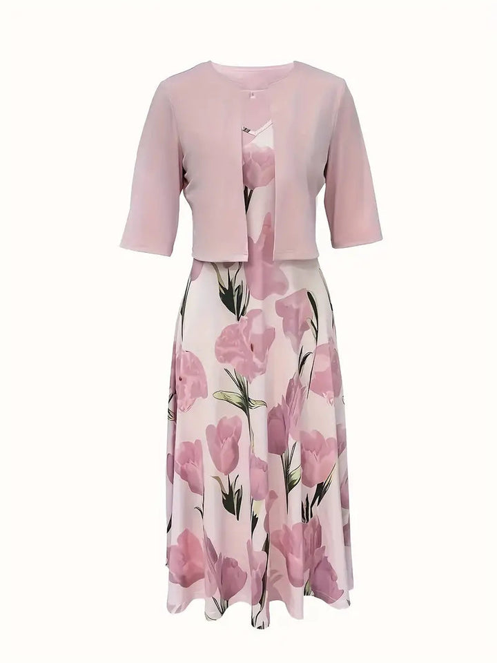 Violetta | Women’s Sophisticated Floral Maxi Dress With Cardigan