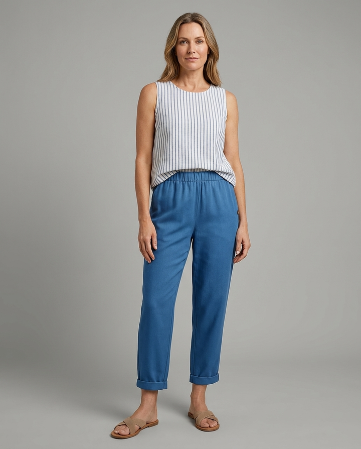 Zyverelle | Women’s Elastic Waist Summer Cropped Trousers