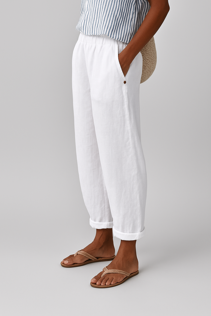 Zyverelle | Women’s Elastic Waist Summer Cropped Trousers