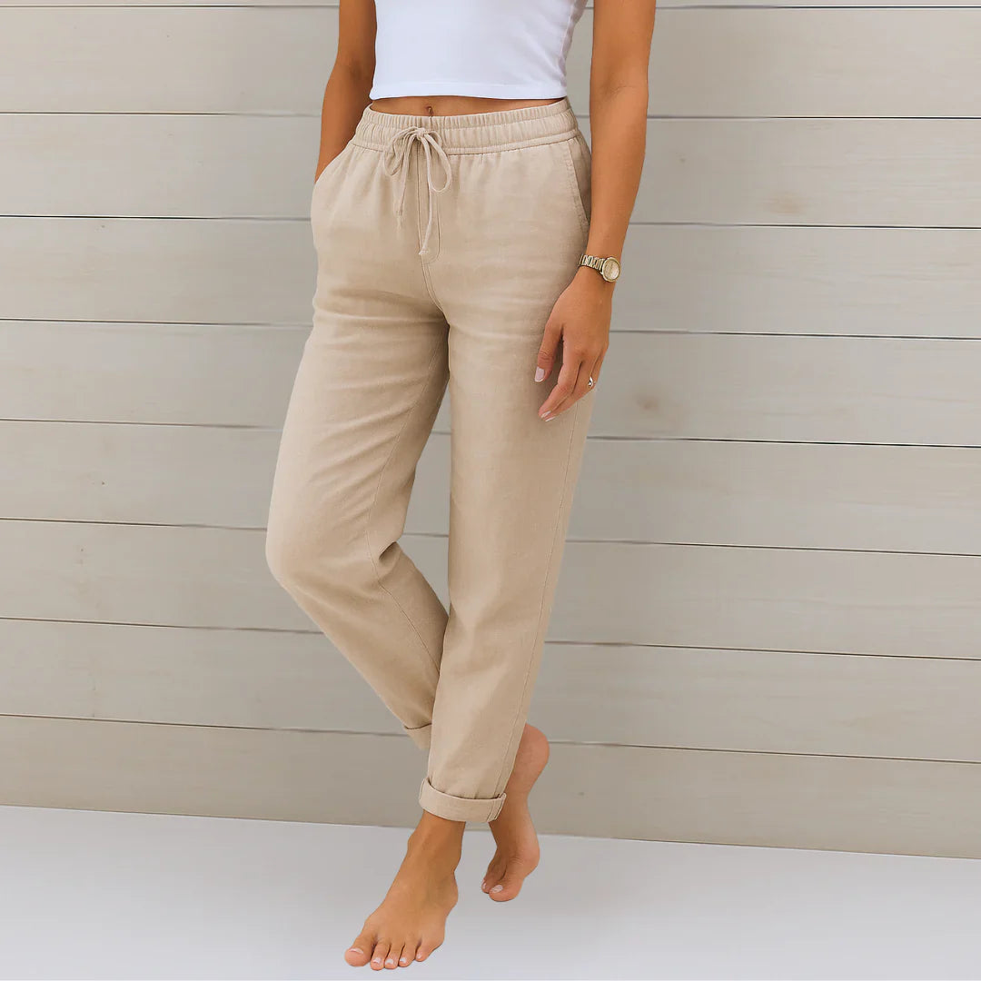 Xyrelune | Women’s Straight-Leg Drawstring Stretch Trousers