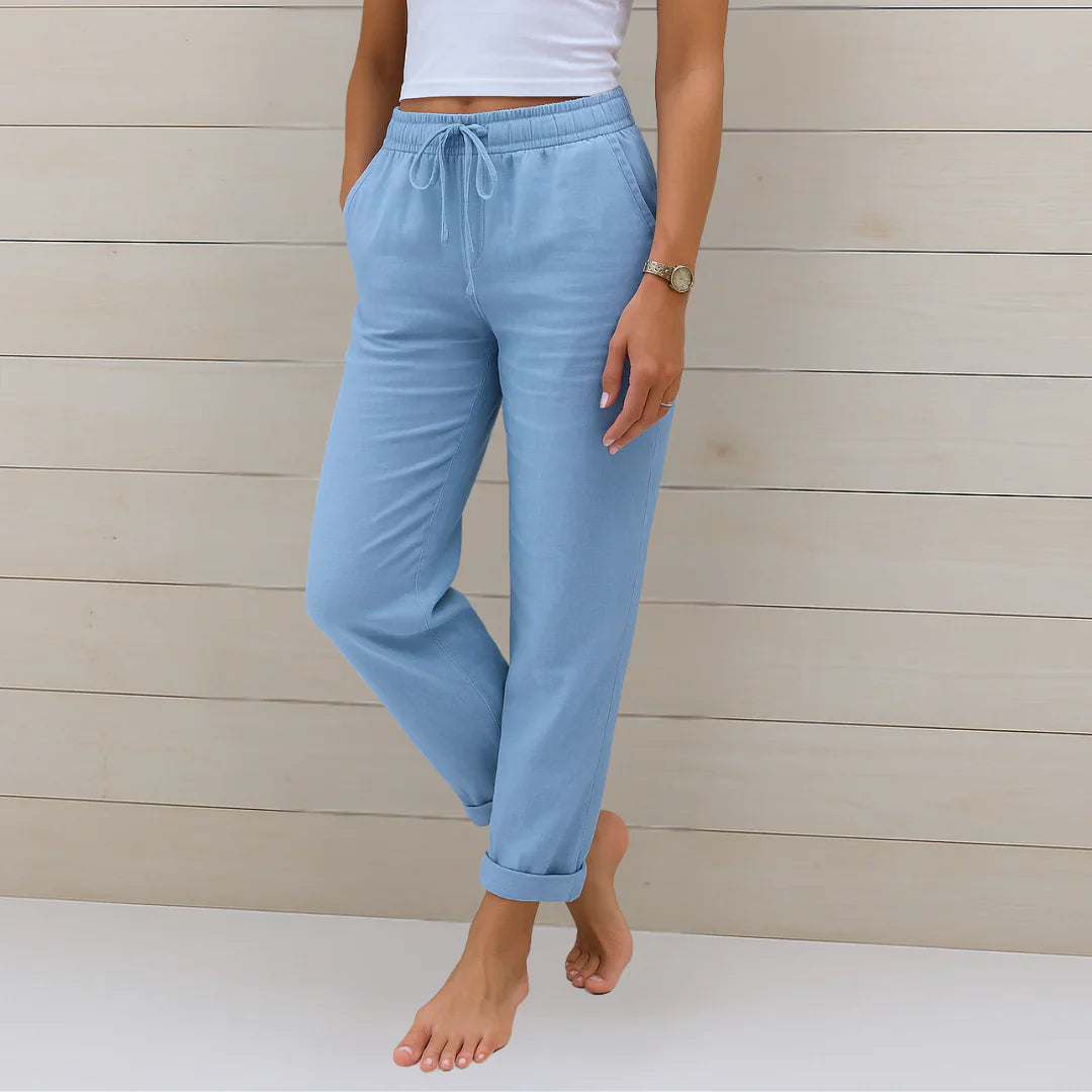 Xyrelune | Women’s Straight-Leg Drawstring Stretch Trousers