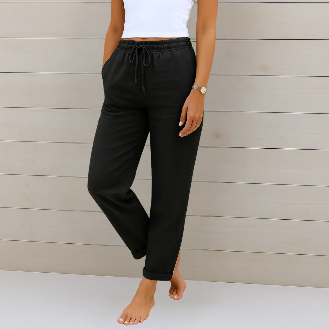 Xyrelune | Women’s Straight-Leg Drawstring Stretch Trousers