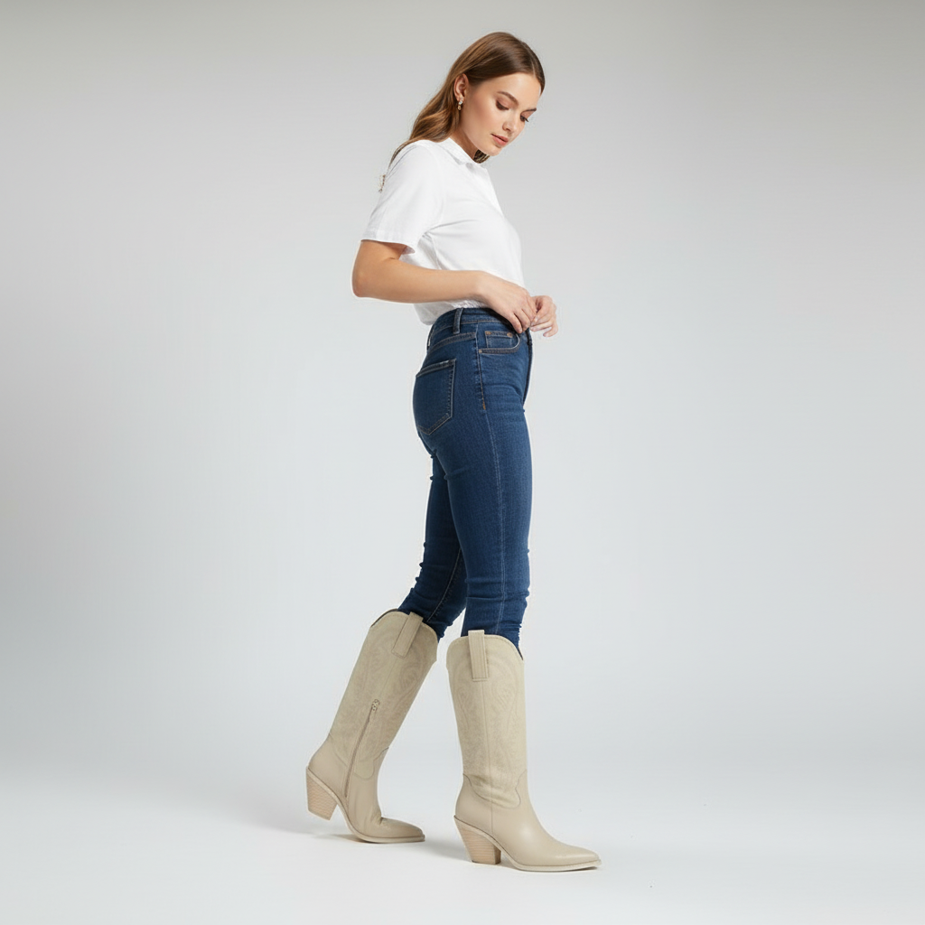 Tiana | Women's Elegant Knee High Cowboy Boots
